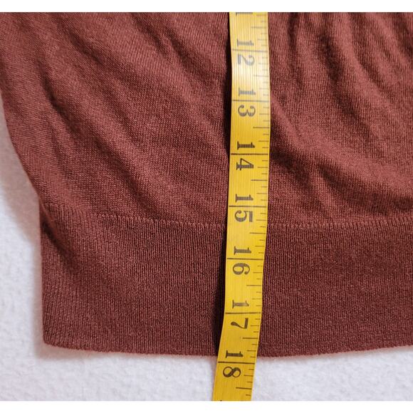 Halogen Crop Sweater XL Cardigan Brown Cashmere Angora Boho Cottage Soft Girl - Picture 6 of 8